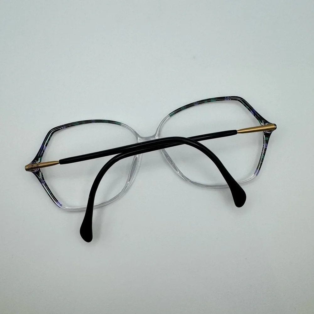Silhouette SPX M1849 57-12-135 Gray Crystal/Black Geometric Glasses